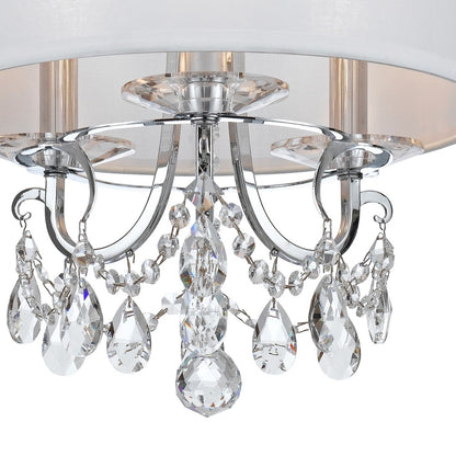 Crystorama Othello 14" 3-Light Chandelier Polished Chrome Semi Flush Mount