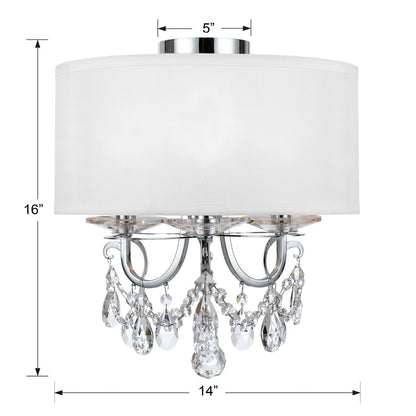 Crystorama Othello 14" 3-Light Chandelier - dimensions