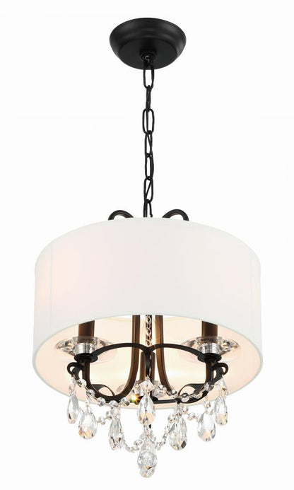 Crystorama Othello 14" 3-Light Chandelier Matte Black Chandelier