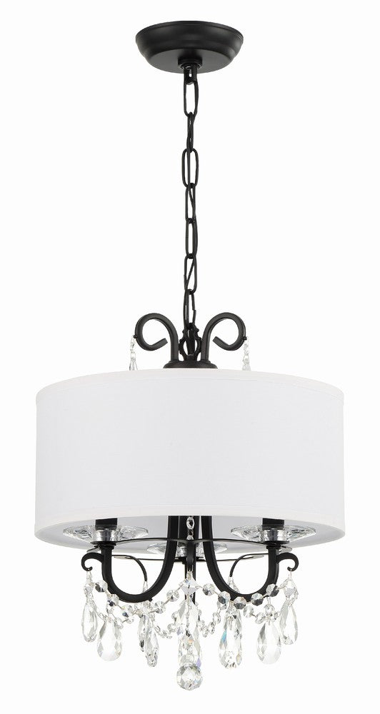 Crystorama Othello 14" 3-Light Chandelier Matte Black Chandelier