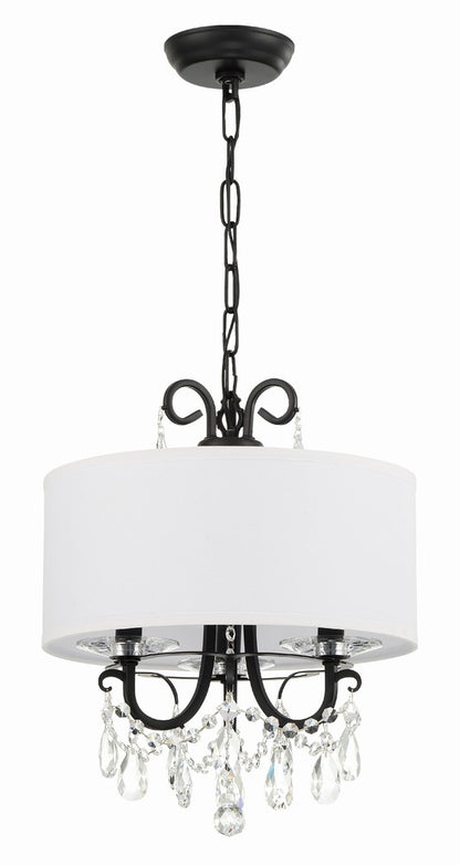 Crystorama Othello 14" 3-Light Chandelier Matte Black Chandelier