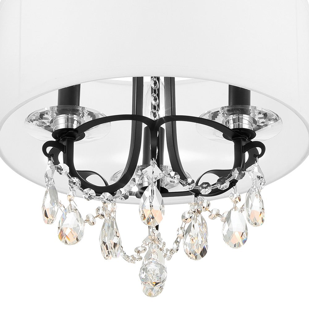 Crystorama Othello 14" 3-Light Chandelier Matte Black Chandelier