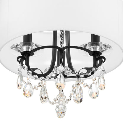 Crystorama Othello 14" 3-Light Chandelier Matte Black Chandelier