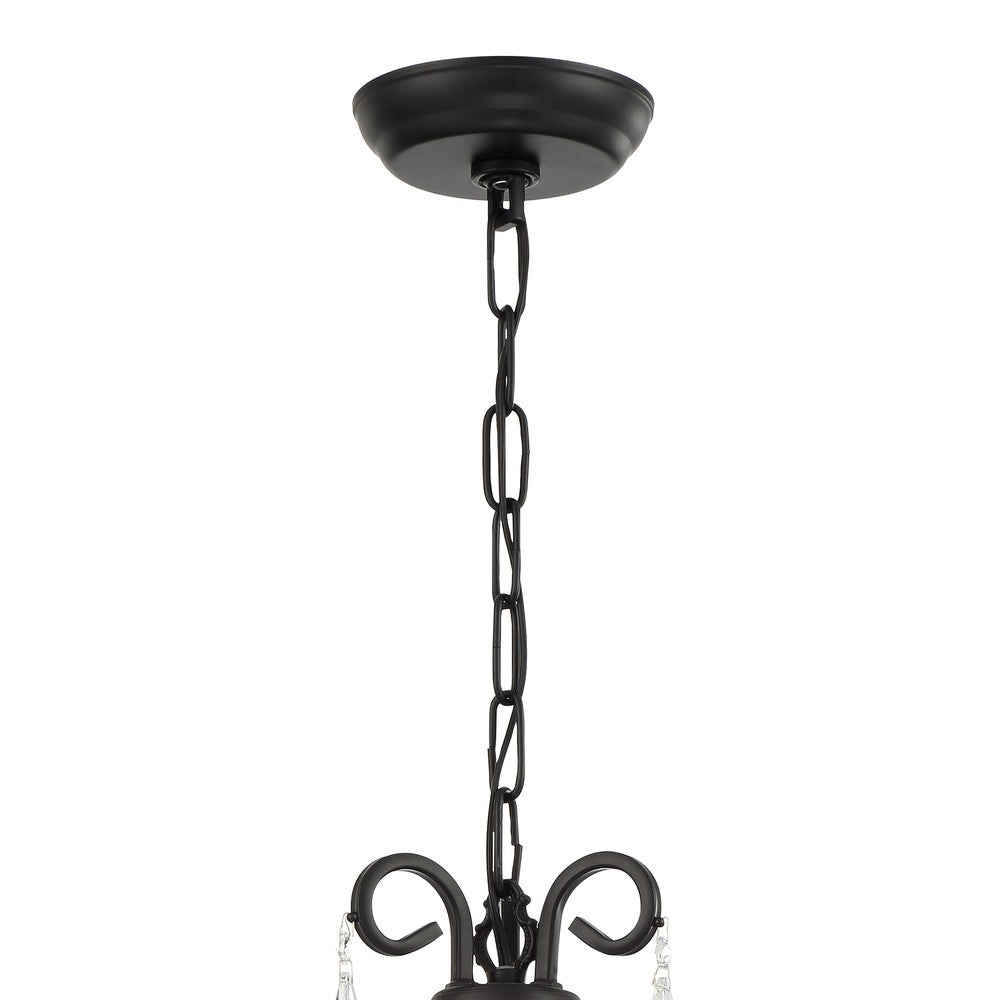 Crystorama Othello 14" 3-Light Chandelier Matte Black Chandelier