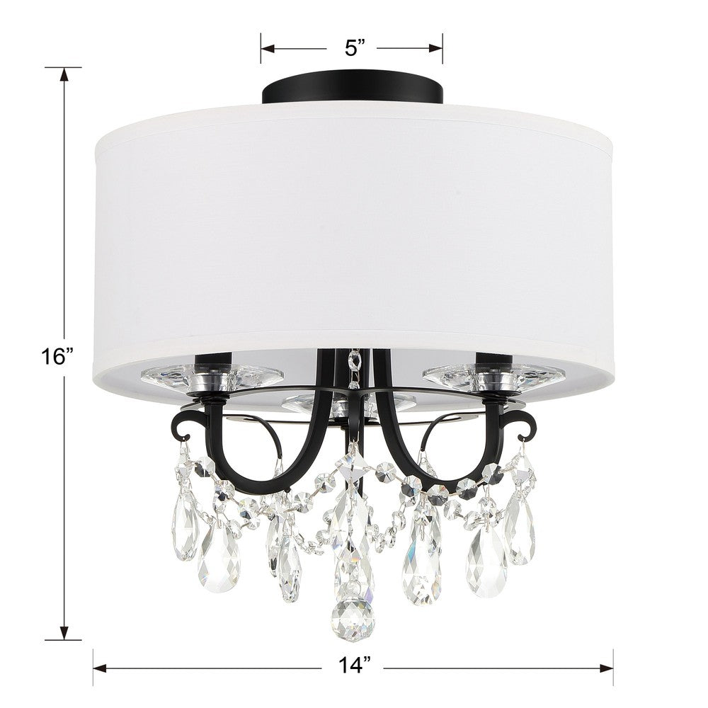 Crystorama Othello 14" 3-Light Chandelier - dimensions