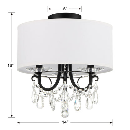 Crystorama Othello 14" 3-Light Chandelier - dimensions