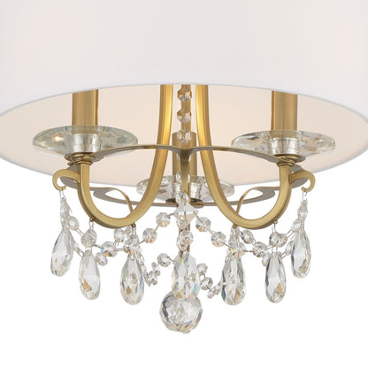 Crystorama Othello 14" 3-Light Chandelier Vibrant Gold Semi Flush Mount
