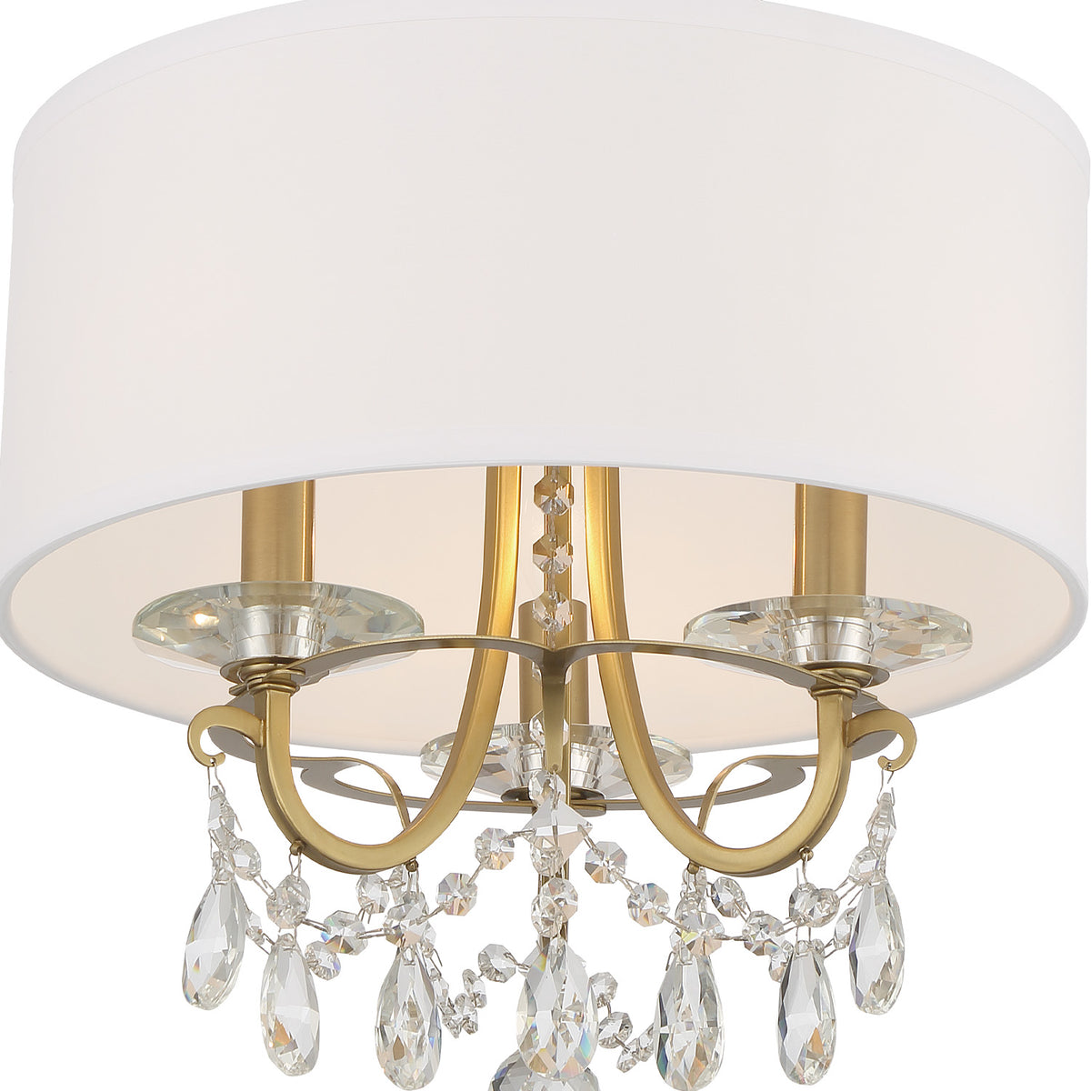 Crystorama Othello 14" 3-Light Chandelier Vibrant Gold Semi Flush Mount - detail