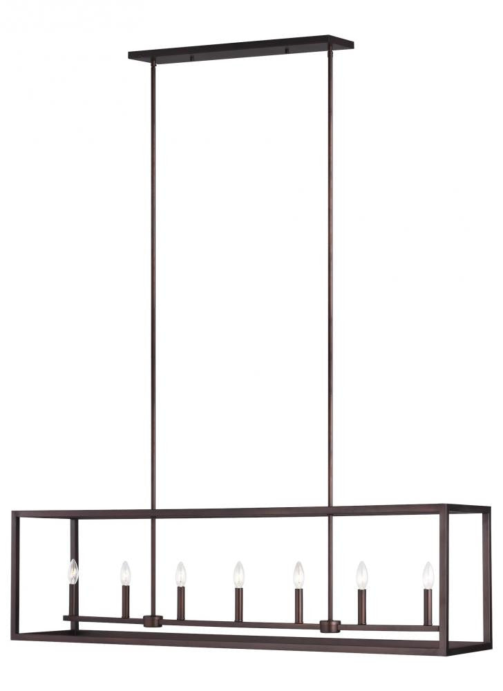 Generation Lighting Moffet Street Long Seven Light Island Pendant Bronze