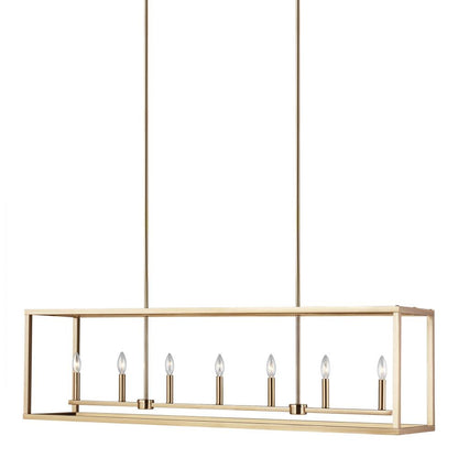 Generation Lighting Moffet Street Long Seven Light Island Pendant Brushed Nickel