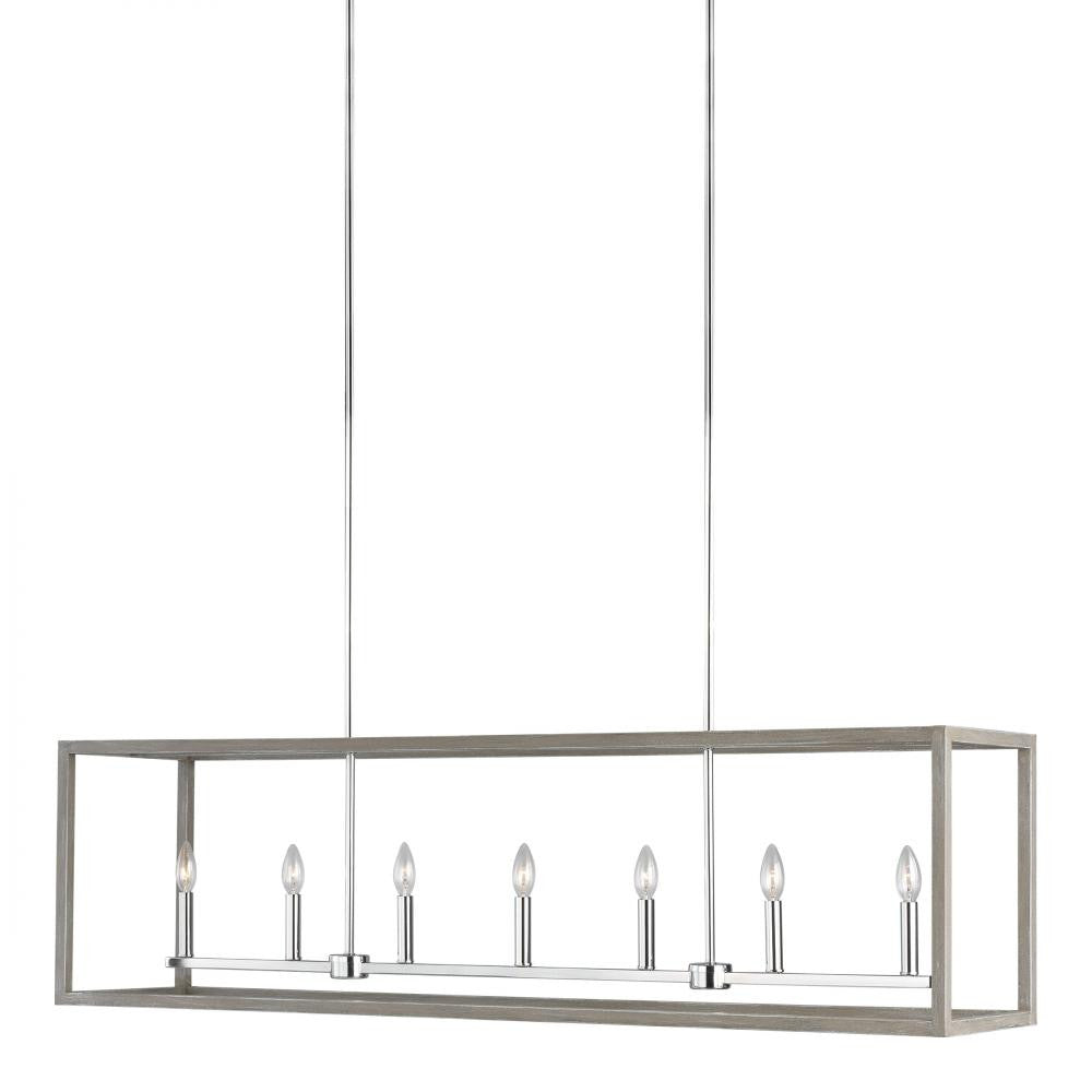 Generation Lighting Moffet Street Long Seven Light Island Pendant Bronze