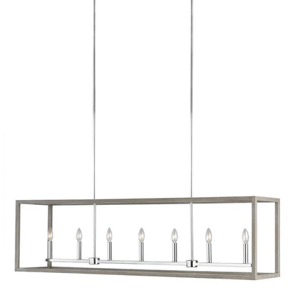 Generation Lighting Moffet Street Long Seven Light Island Pendant Bronze