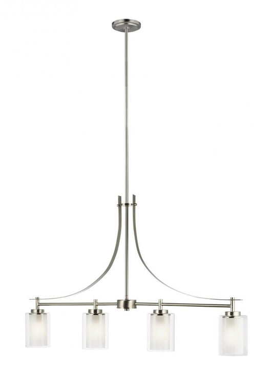 Generation Lighting Elmwood Park Four Light Island Pendant Brushed Nickel