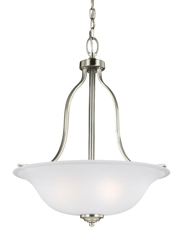 Generation Lighting Emmons Three Light Pendant Brushed Nickel