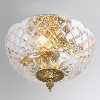 Milton 2 Light Olde Brass Semi Flush Mount