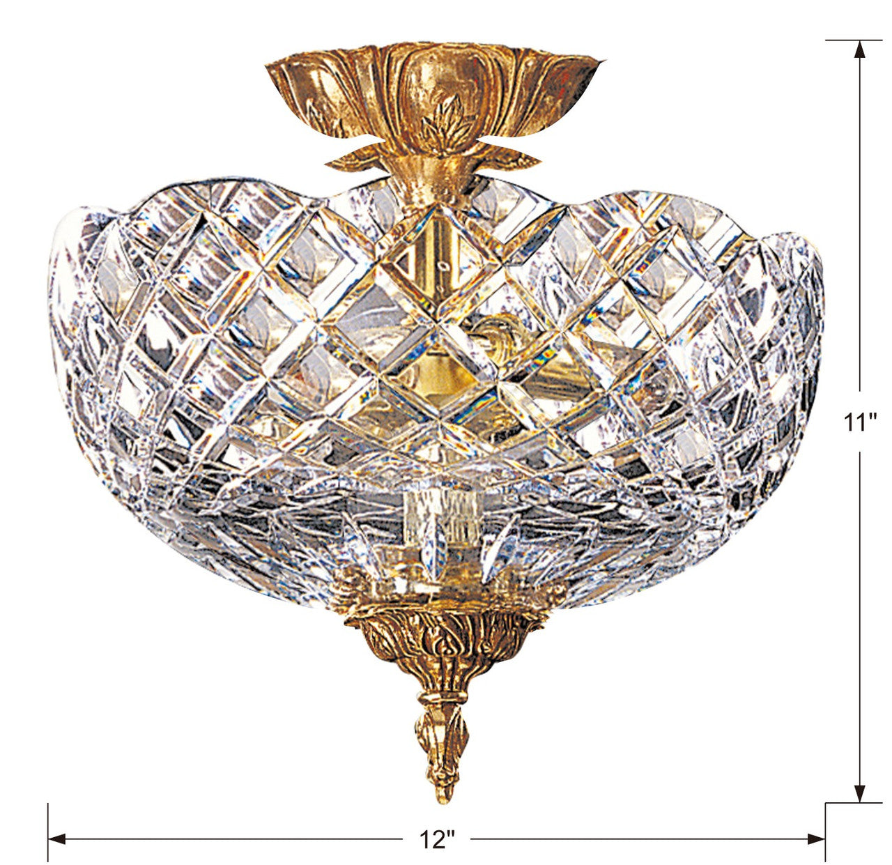 Crystorama Ceiling Mount Semi Flush Mount Olde Brass