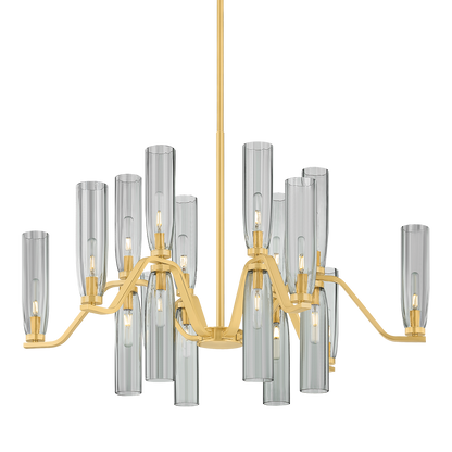 Hudson Valley Harpswell 18-Light Chandelier Aged Brass