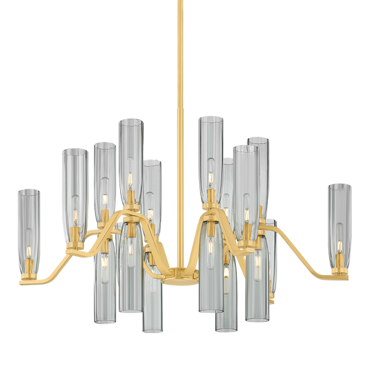 Hudson Valley Harpswell 18-Light Chandelier Aged Brass