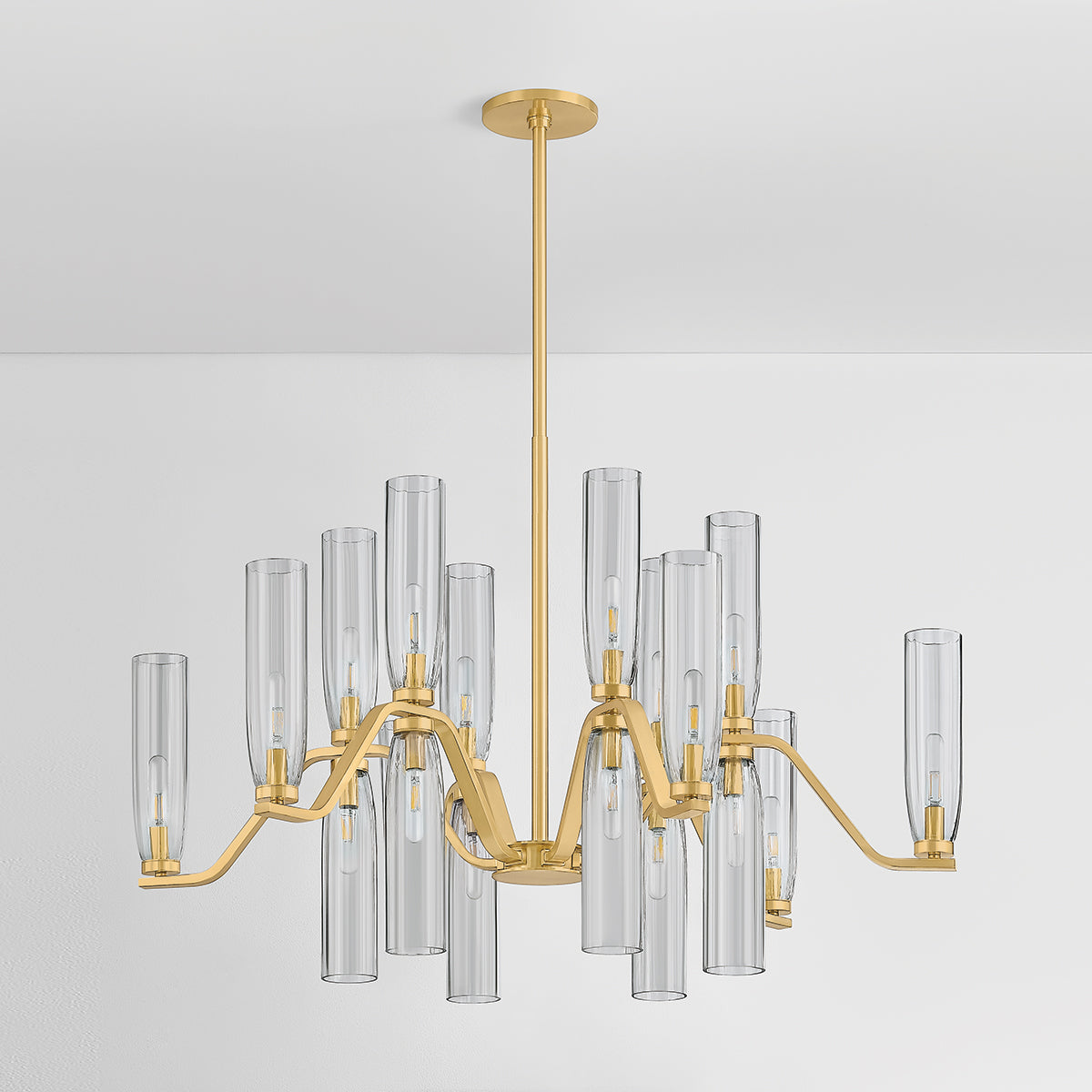 Hudson Valley Harpswell 18-Light Chandelier Aged Brass detail view 1