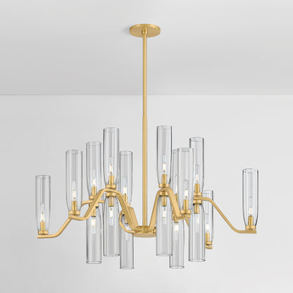 Hudson Valley Harpswell 18-Light Chandelier Aged Brass detail view 2