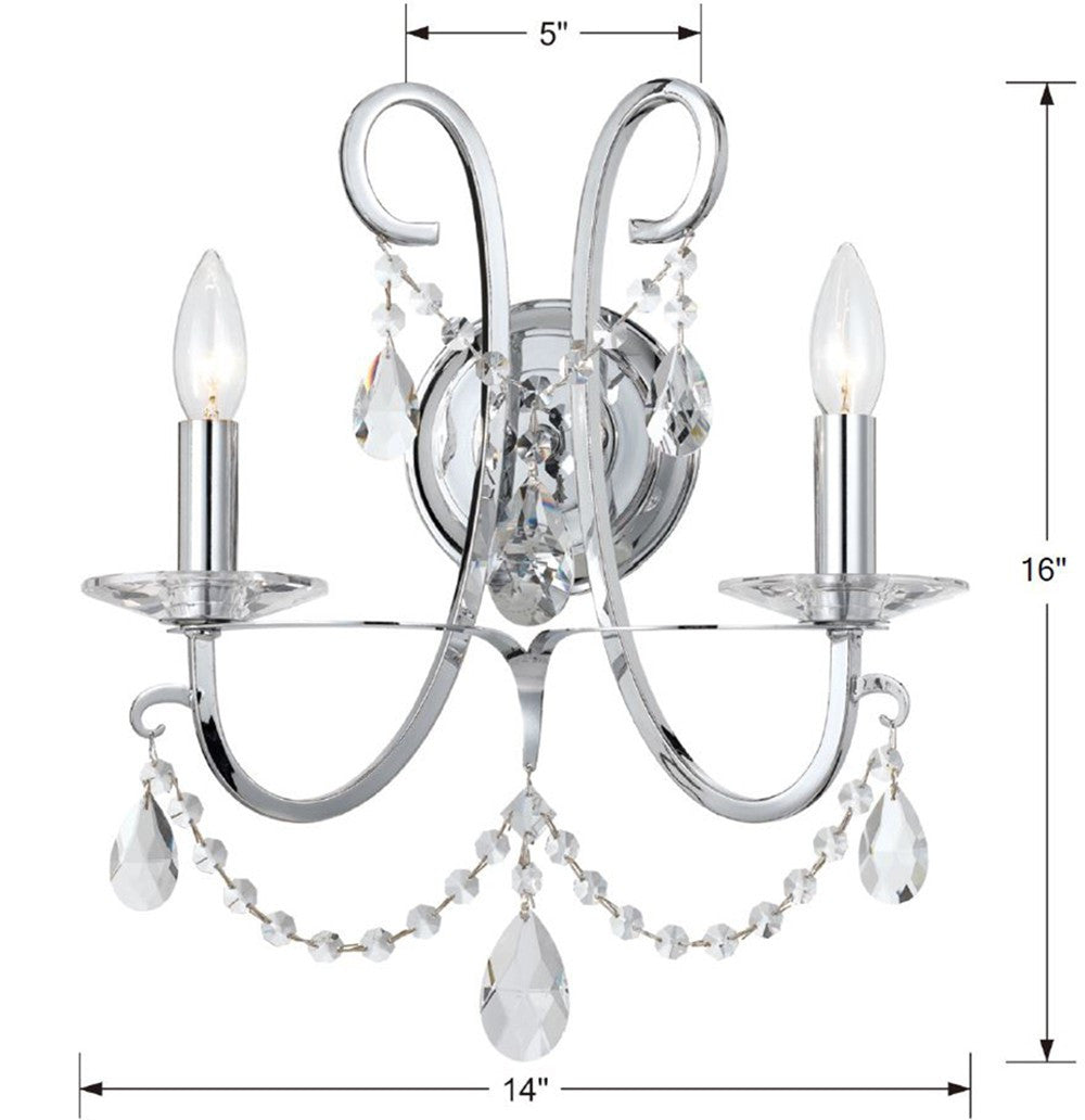 Crystorama Othello Wall Sconce Vibrant Gold