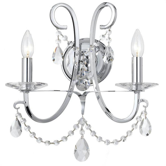 Crystorama Othello Wall Sconce Polished Chrome