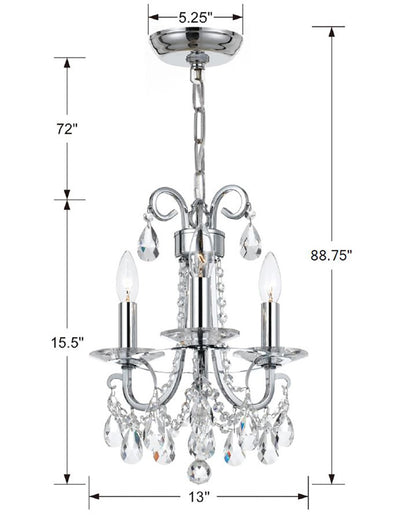 Crystorama Othello Mini Chandelier Polished Chrome
