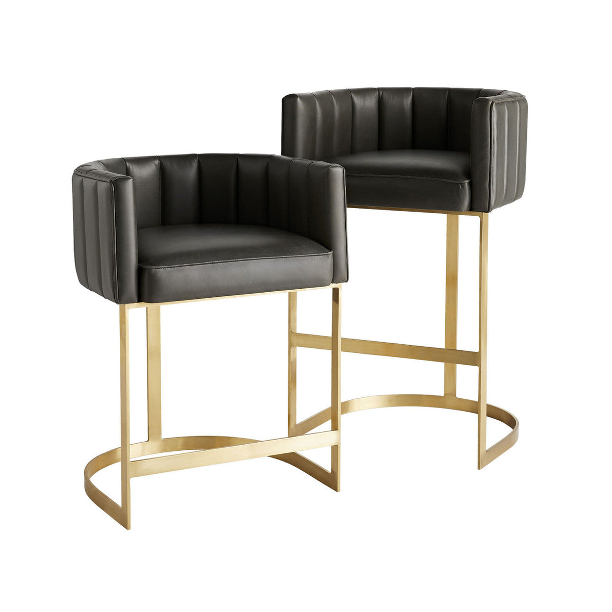Tatum Counter Stool Black Leather