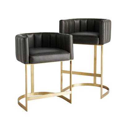 Tatum Counter Stool Black Leather