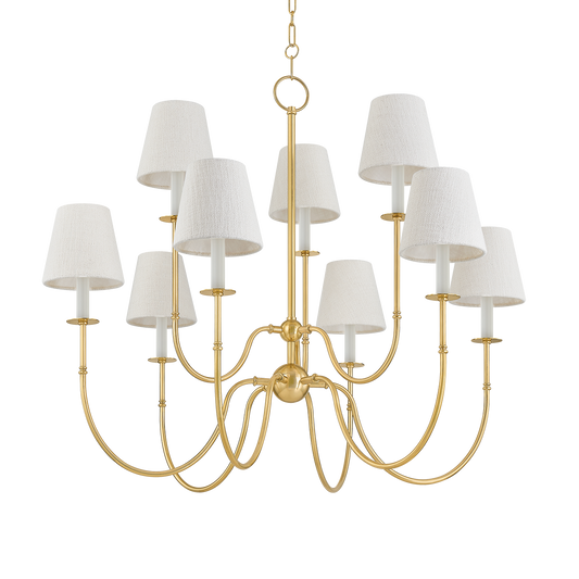 Hudson Valley Amina 9-Light Chandelier Aged Brass
