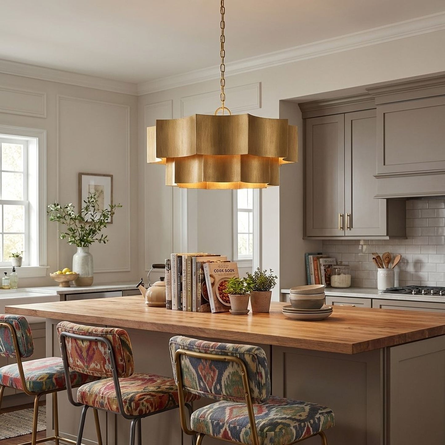 Shelby 6-Light Pendant in Gold Patina
