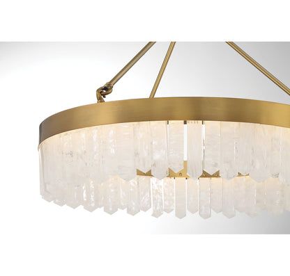 Landon 27" LED Pendant in Warm Brass