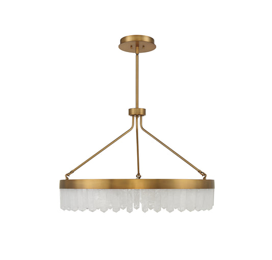 Landon 34" LED Pendant in Warm Brass