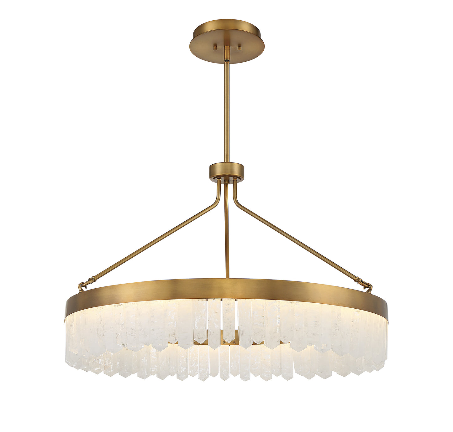 Landon 34" LED Pendant in Warm Brass