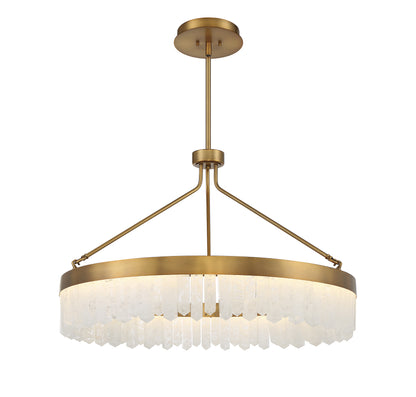 Landon 34" LED Pendant in Warm Brass