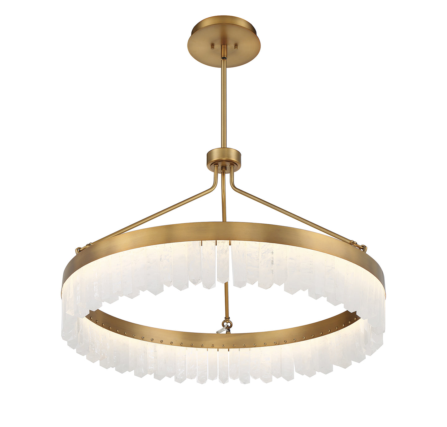 Landon 34" LED Pendant in Warm Brass