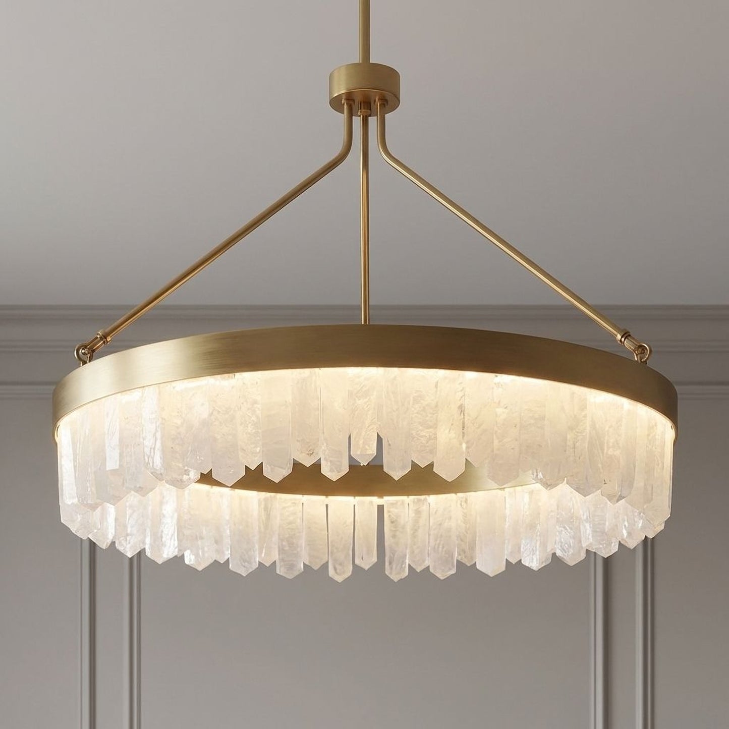 Landon 34" LED Pendant in Warm Brass