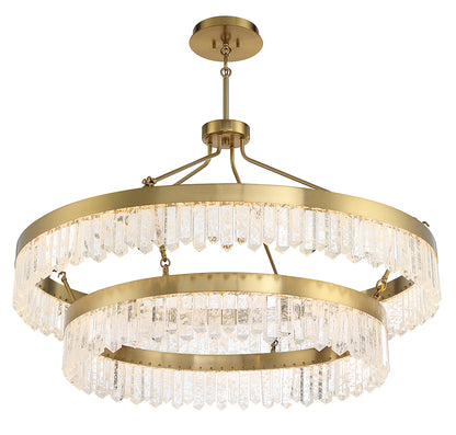 Landon 2-Light LED Pendant in Warm Brass