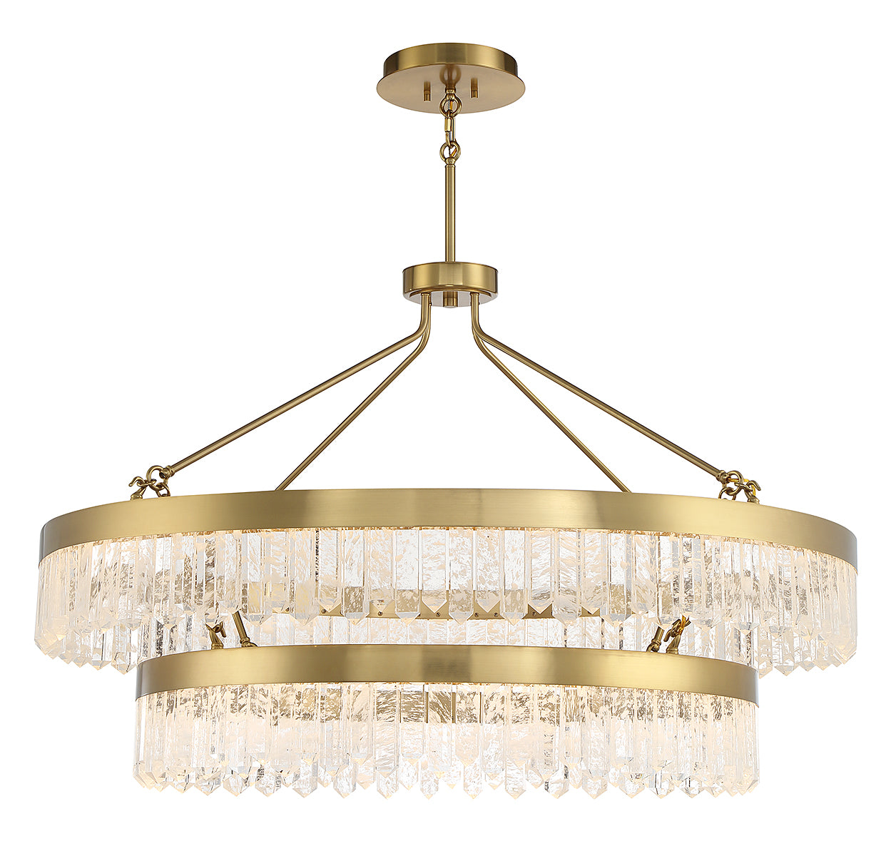Landon 2-Light LED Pendant in Warm Brass