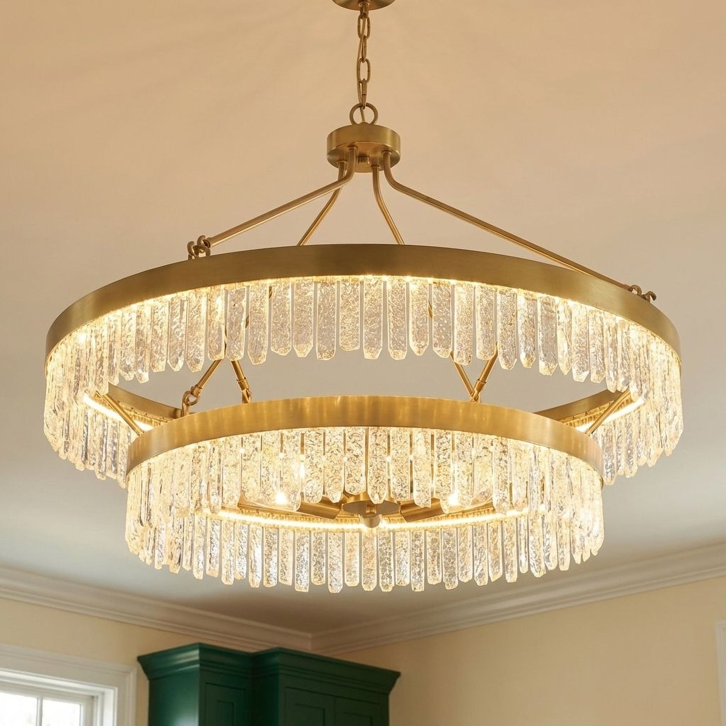 Landon 2-Light LED Pendant in Warm Brass