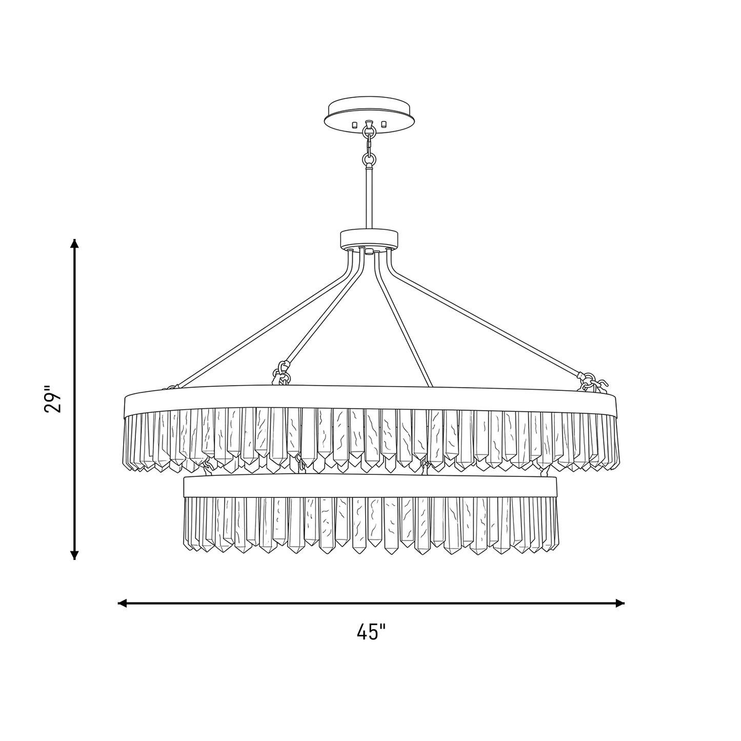 Landon 2-Light LED Pendant in Warm Brass