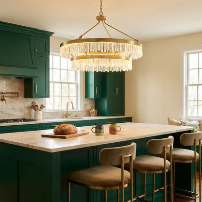 Landon 2-Light LED Pendant in Warm Brass