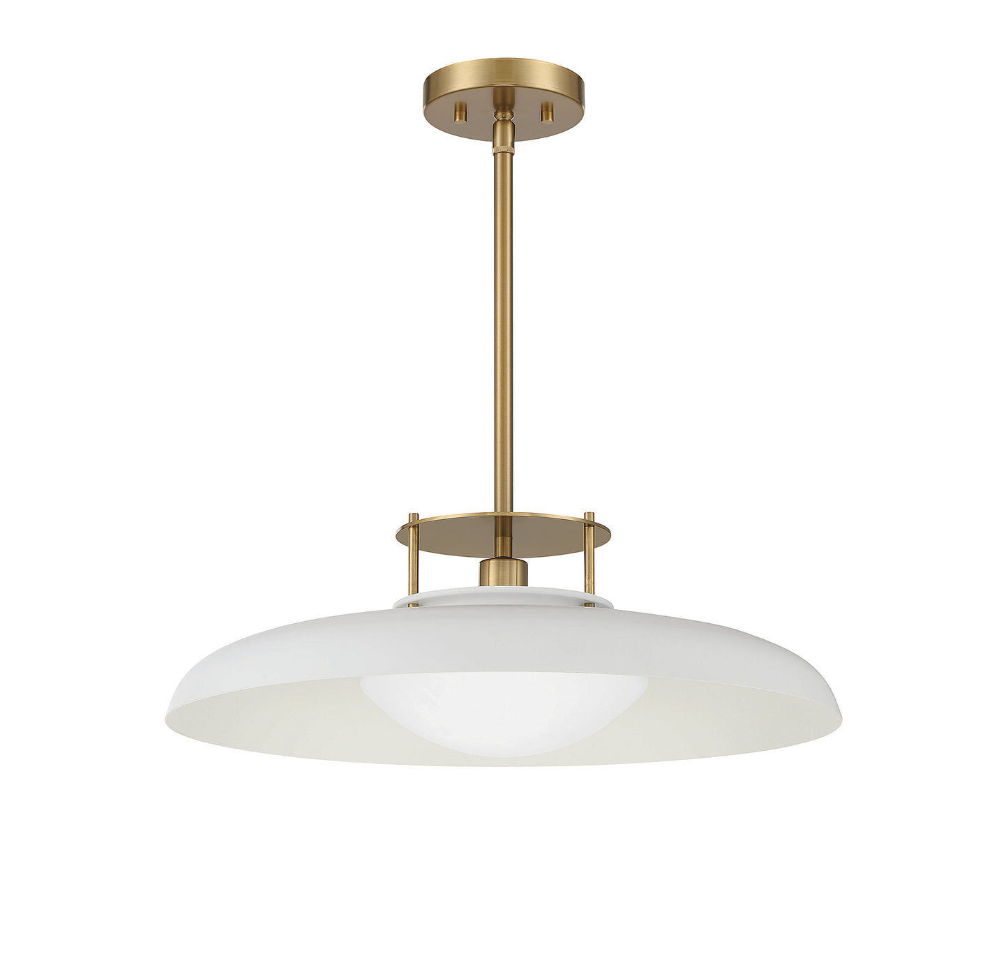Gavin 1-Light Pendant in Matte Black with Warm Brass Accents