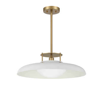 Gavin 1-Light Pendant in Matte Black with Warm Brass Accents