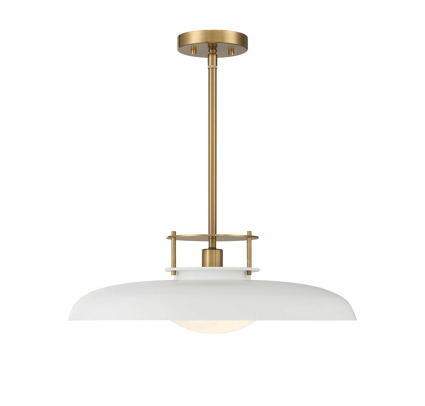Gavin 1-Light Pendant in Matte Black with Warm Brass Accents