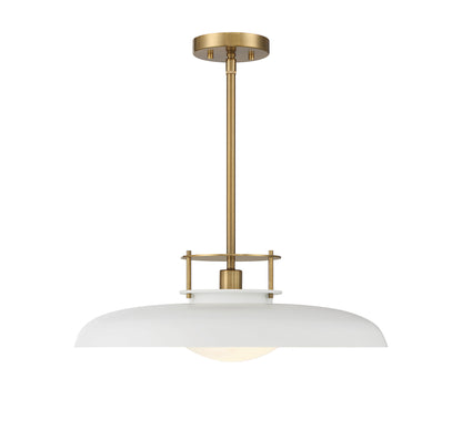 Gavin 1-Light Pendant in Matte Black with Warm Brass Accents