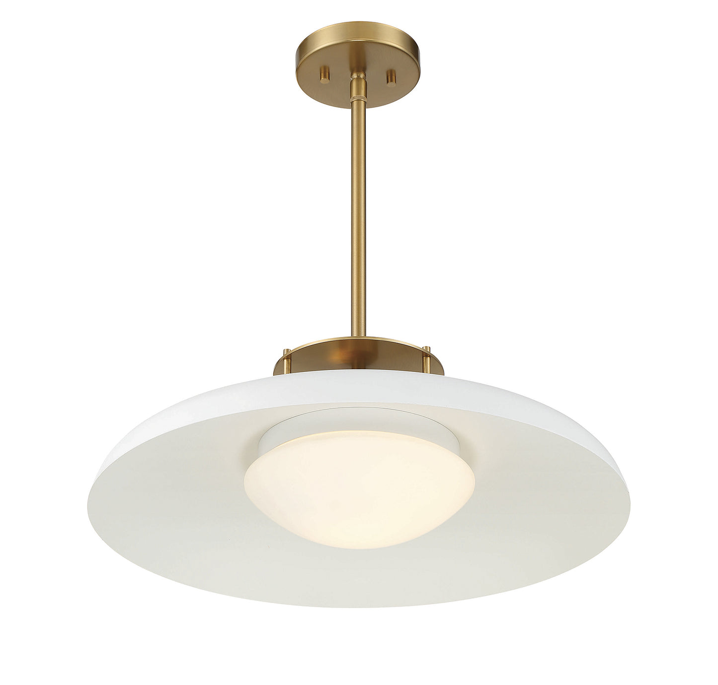 Gavin 1-Light Pendant in Matte Black with Warm Brass Accents