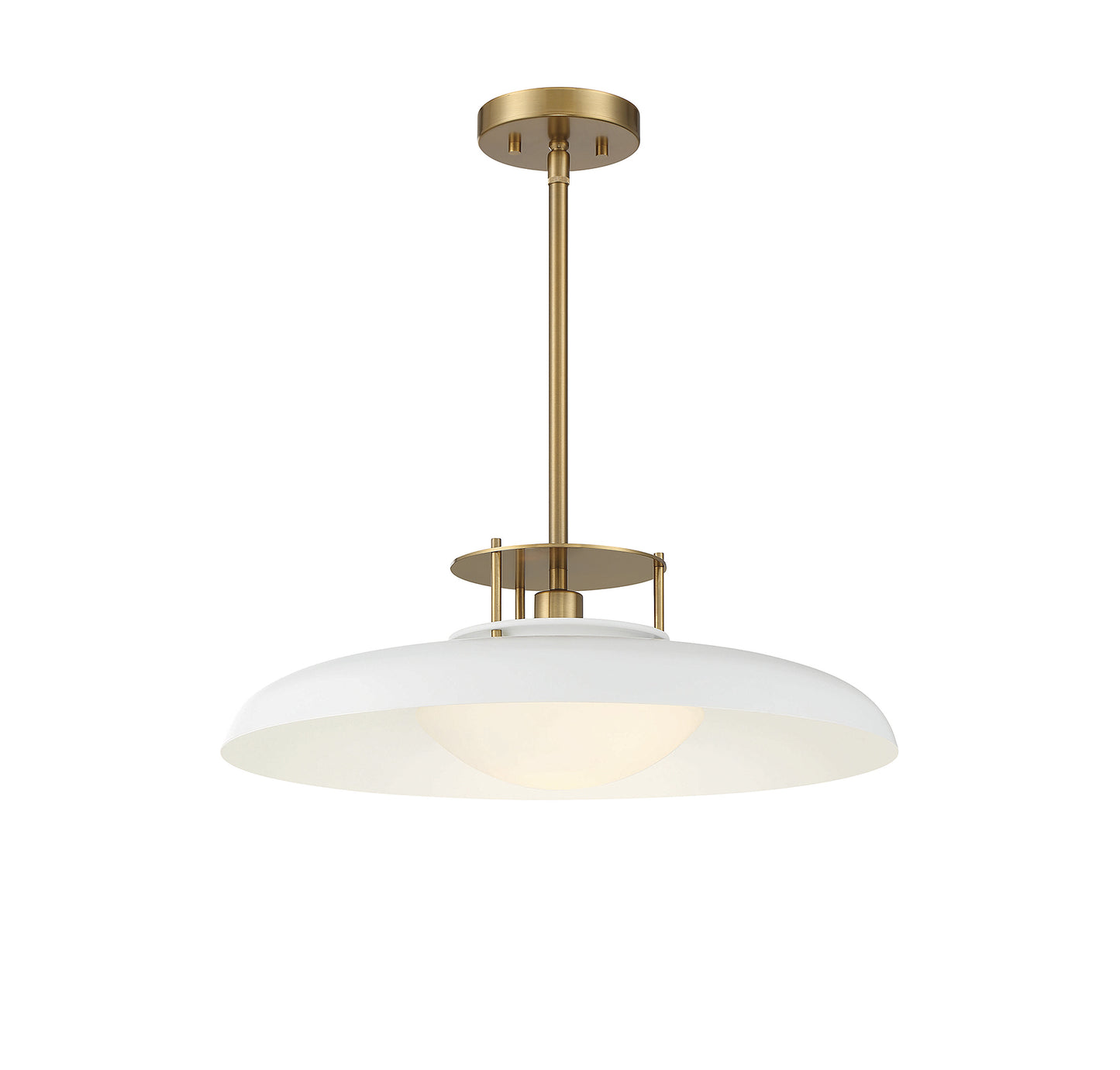 Gavin 1-Light Pendant in Matte Black with Warm Brass Accents