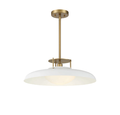 Gavin 1-Light Pendant in Matte Black with Warm Brass Accents