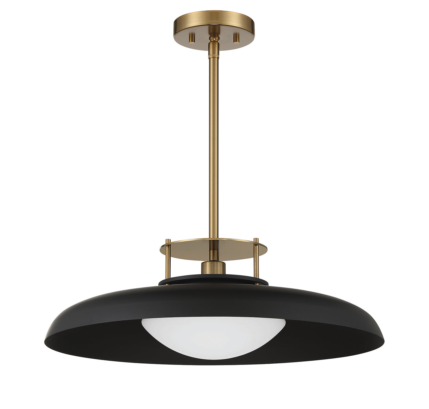 Gavin 1-Light Pendant in Matte Black with Warm Brass Accents